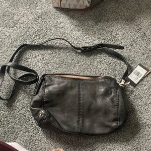 American Leather Co Black Smooth Maryland Crossbody Bag Purse